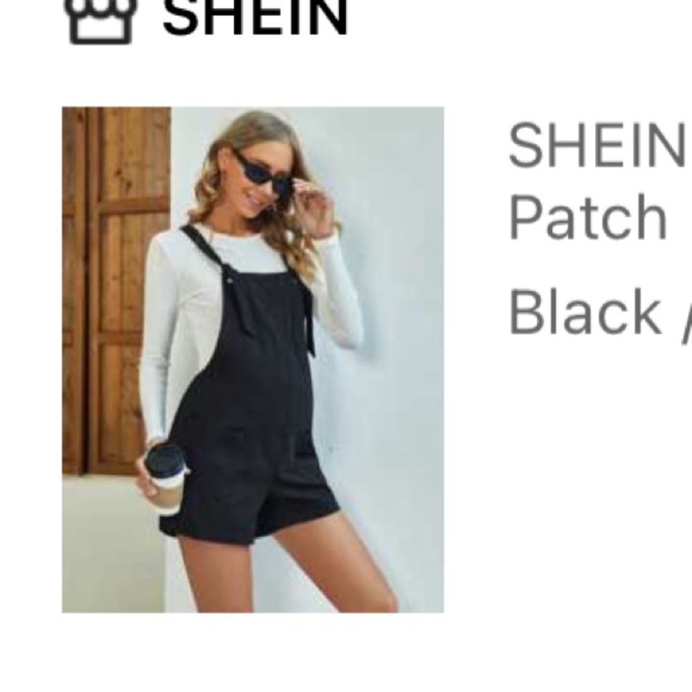 SHEIN Black Maternity Overalls